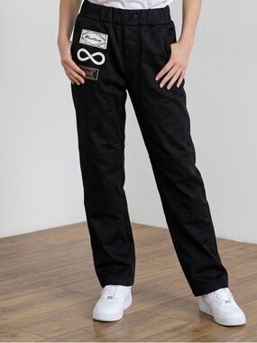 2168 - Women’s Black Patch-Accent Casual Pants